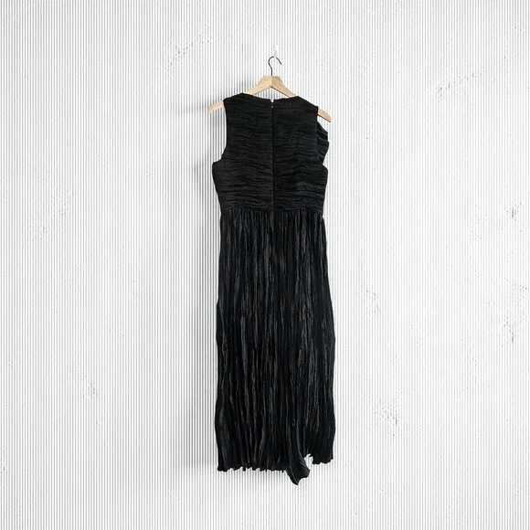 Ulla Johnson Circe Gown Noir Black Pleated Asymmetric Dress Size 6 NWT - Picture 16 of 16